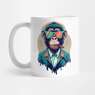 Monkey with glasses. Mug